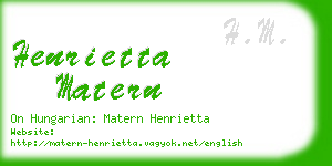 henrietta matern business card